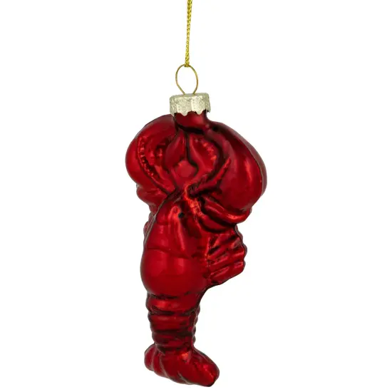 Northlight Shiny Lobster Glass Christmas Hanging Ornament - 3.5" - Dark Red {4}