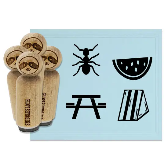 Picnic Table Sandwich Watermelon Ant Rubber Stamp Set for Stamping Crafting Planners {7}
