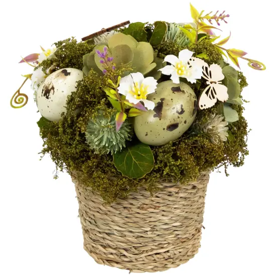 Northlight Butterflies and Easter Eggs Artificial Floral Arrangement - 7" Green {1}