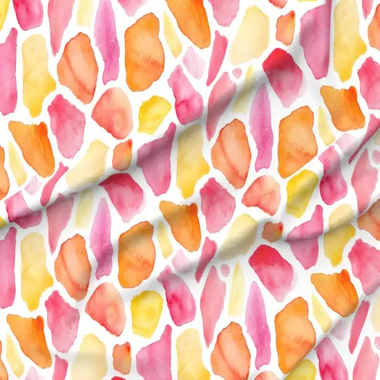 Various Fabrics by the Yard or Fat Quarter Watercolor Pink Orange Yellow Bright Whimsical Animal Print Custom Printed Fabric by Spoonflower {6}