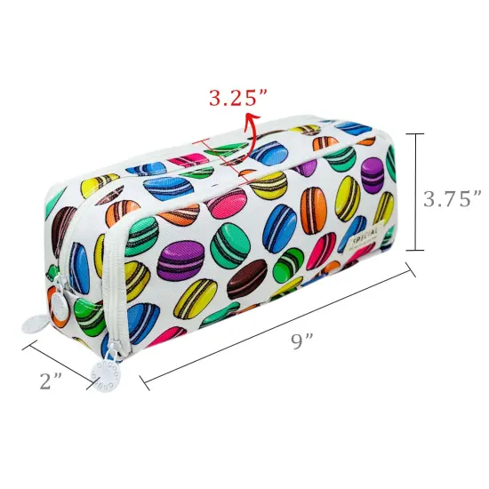 Wrapables Large Capacity Pencil Case, 3 Compartment Pencil Pouch for Stationery Pens Macarons {2}