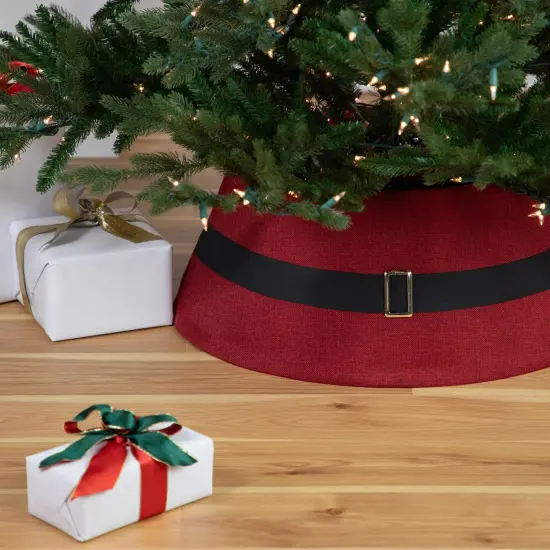 Northlight 26.75" Red Santa's Belt Round Christmas Tree Collar {3}