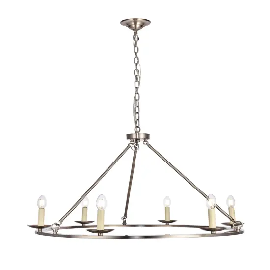Maine Collection Chandelier D32.4 H23.25 Lt:6 Burnished Nickel Finish {1}