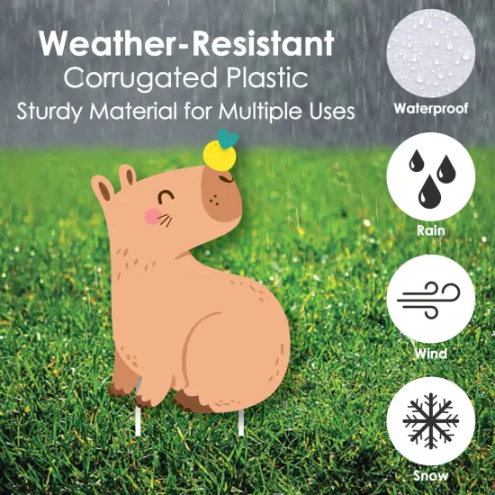 Big Dot of Happiness Capy Birthday - Yard Sign and Outdoor Lawn Decorations - Capybara Party Yard Signs - Set of 8 {4}