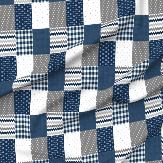 Various Fabrics by the Yard or Fat Quarter Blue Cheater Quilt Plaid Chevron Patchwork Arrows Dots Check Custom Printed Fabric by Spoonflower {6}