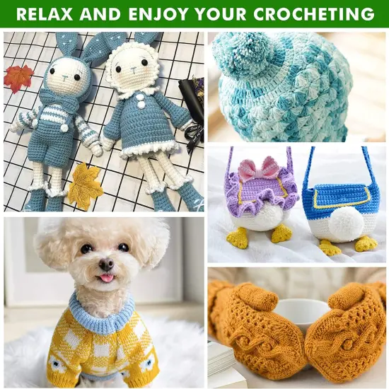 73 Pack Crochet Hooks Set, 13 PCS 2Mm(B)-10Mm(N) Ergonomic Soft Grip Crochet Handles Yarn Knitting Needles Kit with Case for Arthritic Hand, Crochet Starter Kit for Beginners and Lovers {5}