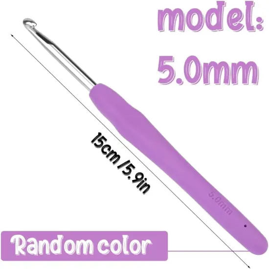 Crochet Hook, 5.0 Mm Ergonomic Crochet Hook, Crochet Needles, Ergonomic Handle Crochet Hook, Knitting Needles with Soft Handle Beginners and Experienced Crochet Hobbyists (5.0 Mm) {3}