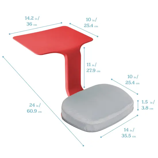 The Surf Portable Lap Desk and Surf Cushion, Flexible Seating Floor Desk with Foam Pad, 1-Pack Red {2}
