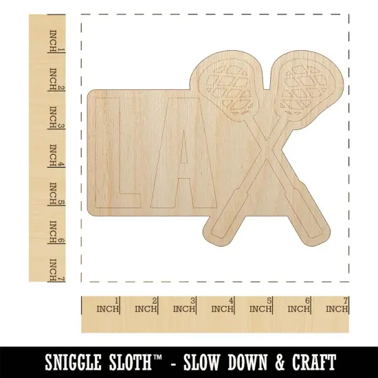 LAX Lacrosse Crossed Sticks Unfinished Wood Shape Piece Cutout for DIY Craft Projects {1}