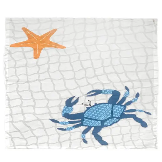 Crab Stripe Printed Kitchen Dishtowel Set of 2 Decor {4}