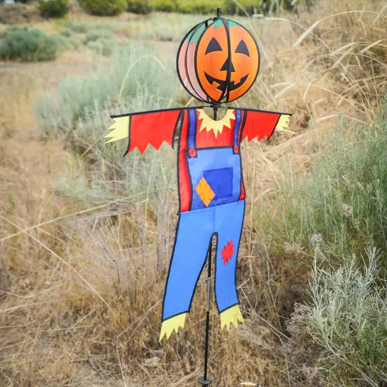 In the Breeze 2485 &mdash; Pumpkin Scarecrow Ground Ball Spinner &mdash; Autumn Halloween Yard D&eacute;cor Wind Spinner {2}