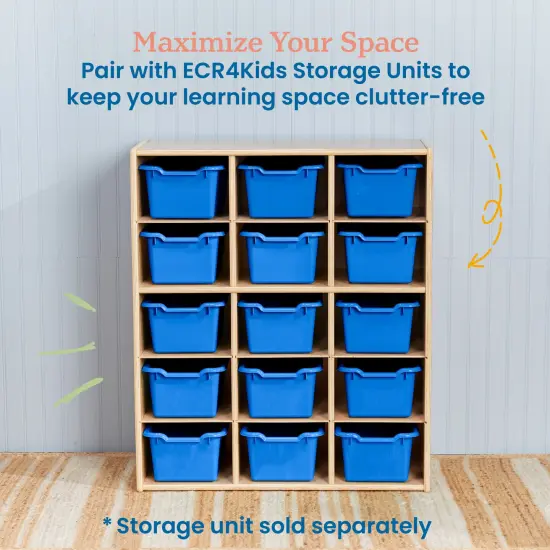 Scoop Front Storage Bins, Multipurpose Organization, 15-Pack Blue {5}