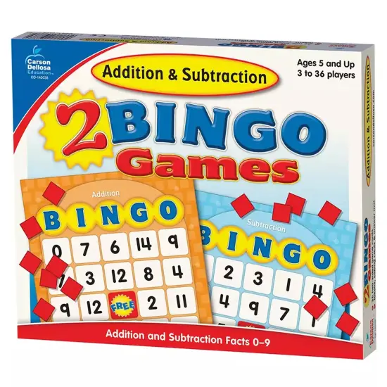 Addition & Subtraction Bingo Board Game, Grade K-2 {1}