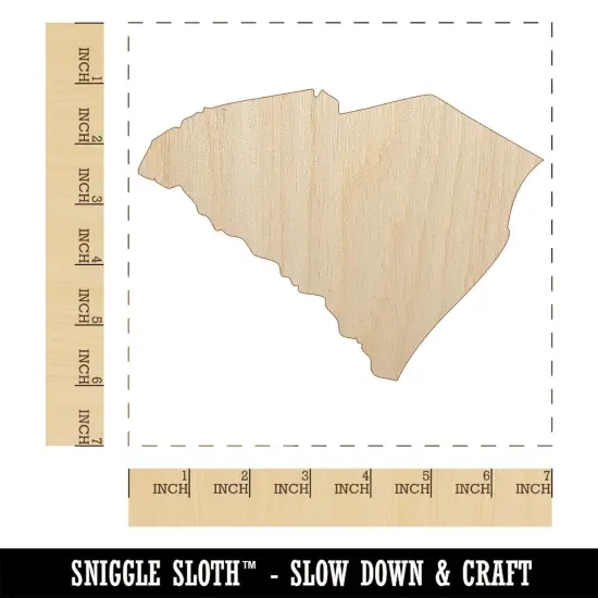 South Carolina State Silhouette Unfinished Wood Shape Piece Cutout for DIY Craft Projects {1}