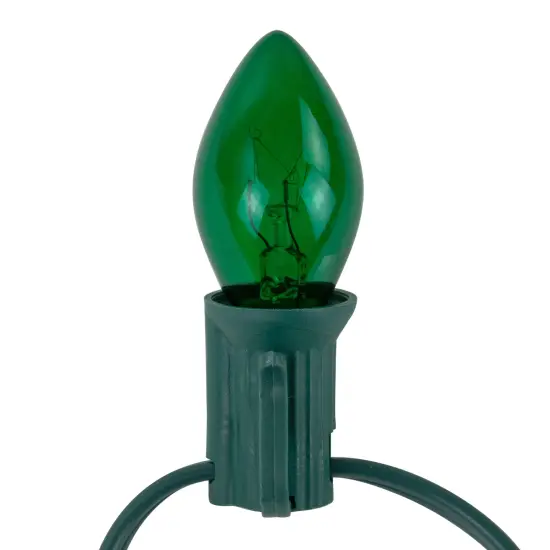 Northlight 25-Count C7 Transparent Green Christmas Light Set, 24 ft Green Wire {3}