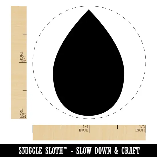 Raindrop Teardrop Self-Inking Rubber Stamp for Stamping Crafting Planners Green {1}