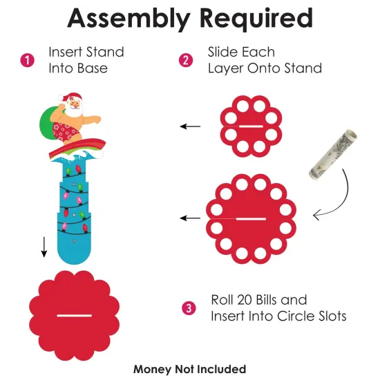 Big Dot of Happiness Tropical Christmas DIY Beach Santa Holiday Party Money Holder Gift Cash Cake {7}