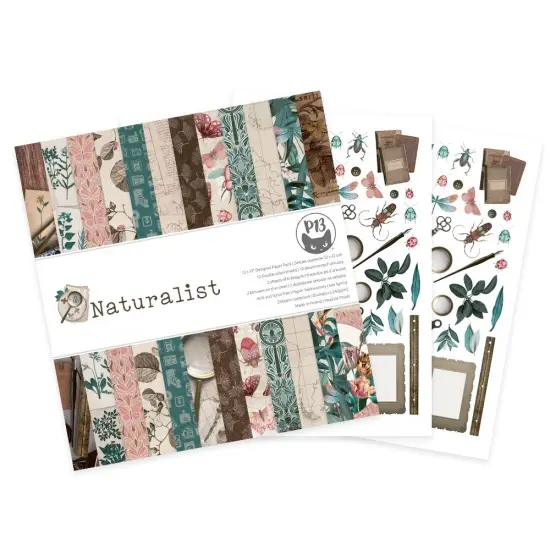 P13 Double-Sided Paper Pad 12"X12" 12/Pkg-Naturalist {3}