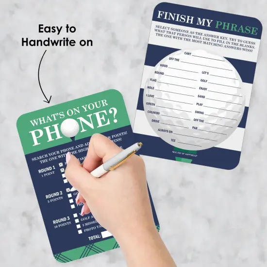 Big Dot of Happiness Par-Tee Time - Golf - 2-in-1 Birthday or Retirement Party Cards - Activity Duo Games - Set of 20 {4}