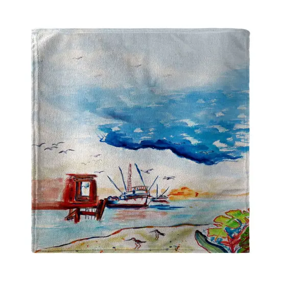 Betsy Drake Dock & Shrimp Beach Towel {1}