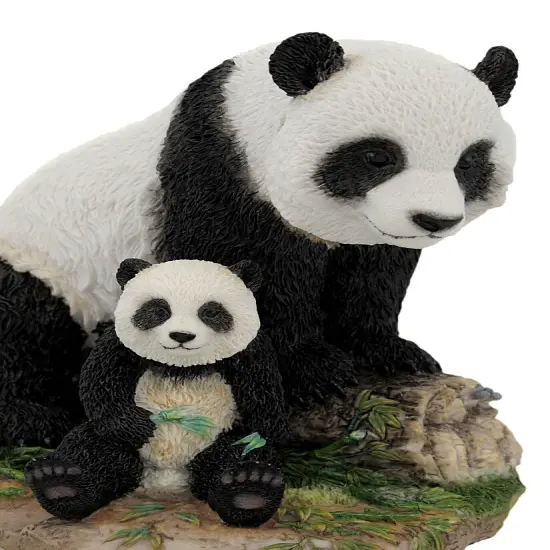 Mother And Child Panda Bear Statue Baby Animal {5}