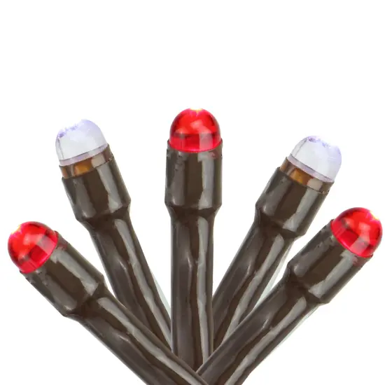 Northlight LED Net Style Tree Trunk Wrap Christmas Lights - 2&rsquo; x 8&rsquo; - Red and White - Brown Wire {3}