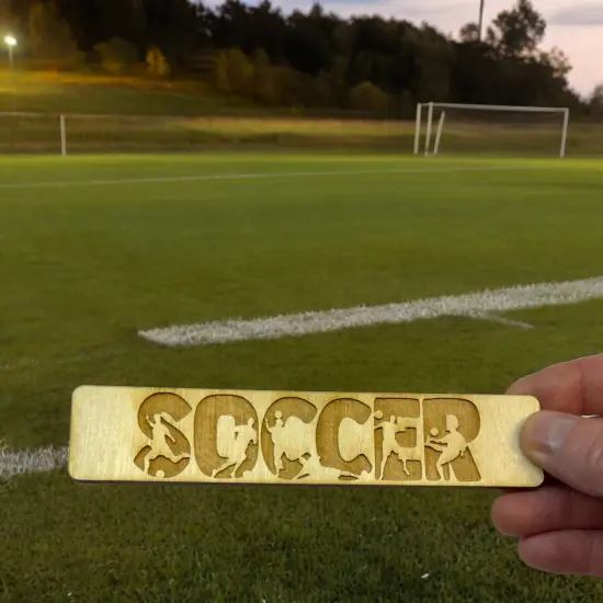 Bookmark - Soccer - Birch wood {4}