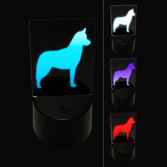 Siberian Husky Dog Solid 3D Illusion LED Night Light Sign Nightstand Desk Lamp {1}