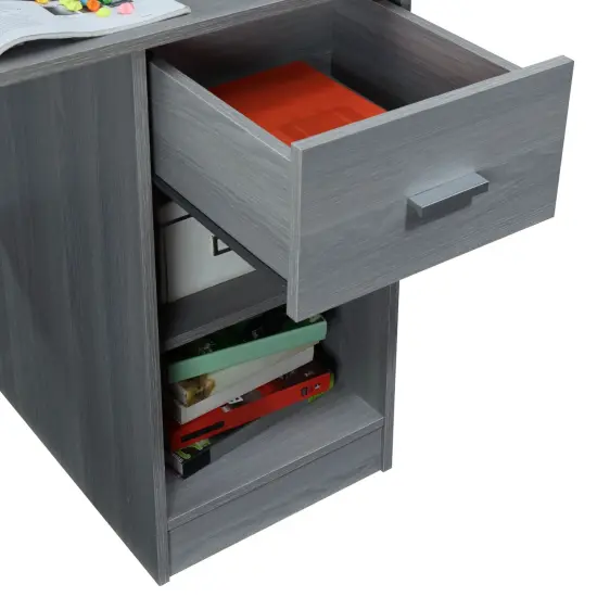 Techni Office Solutions 40.5" Gray Unique Techni Mobili Modern Office Desk with Hutch {7}