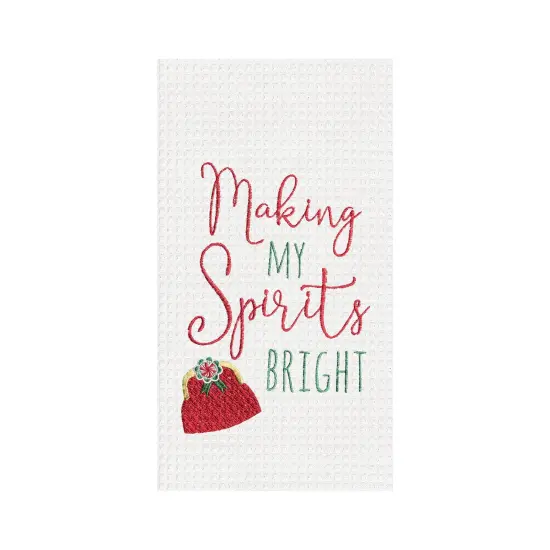 Making Spirts Bright Embroidered Waffle Weave Kitchen Towel {1}