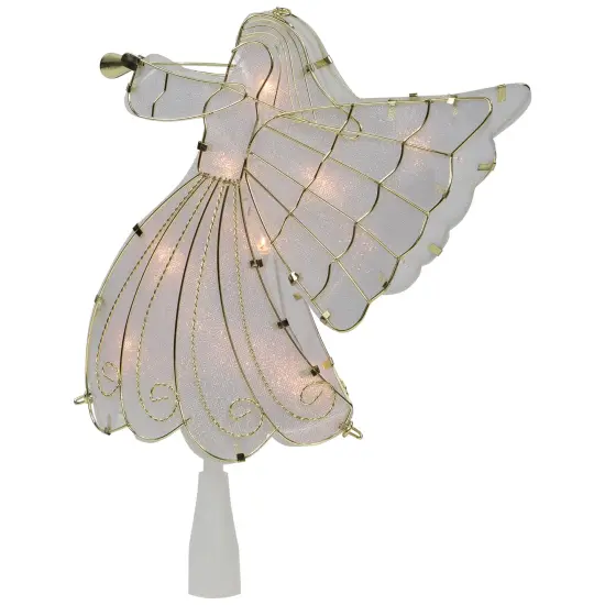Northlight 10" Gold Angel Tree Topper, Warm White Lights {6}