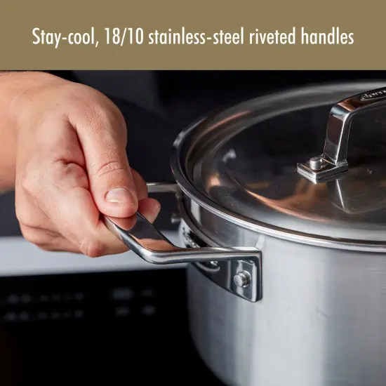 Demeyere Essential 5-ply 8-qt Stainless Steel Stock Pot with Lid {5}