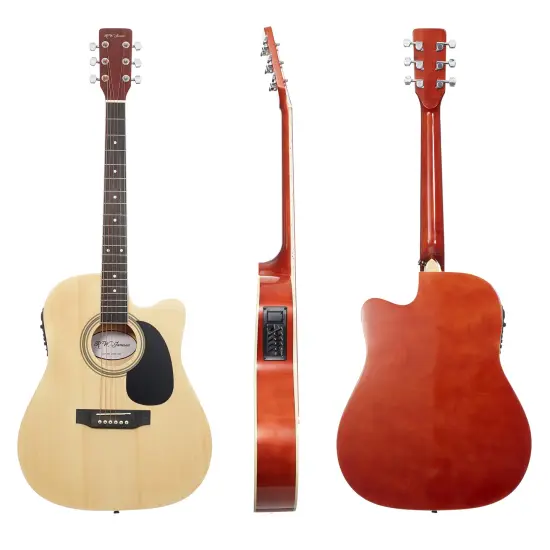 Jameson Guitars Full Size Thinline Acoustic Electric Guitar with Free Gig Bag Case & Picks {2}
