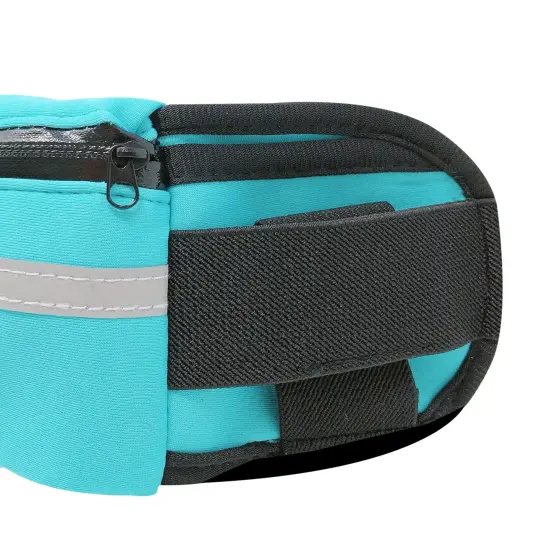 Wrapables Adjustable Neoprene Running Belt, Waterproof Fanny Pack, Workout Pouch for Running Jogging Hiking Blue {3}