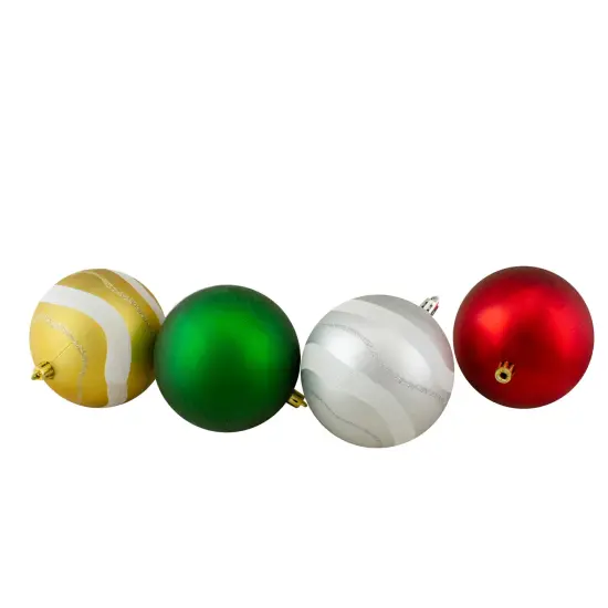 Northlight 39ct Red and Blue Shatterproof 2-Finish Christmas Ball Ornaments 4" (100mm) {4}