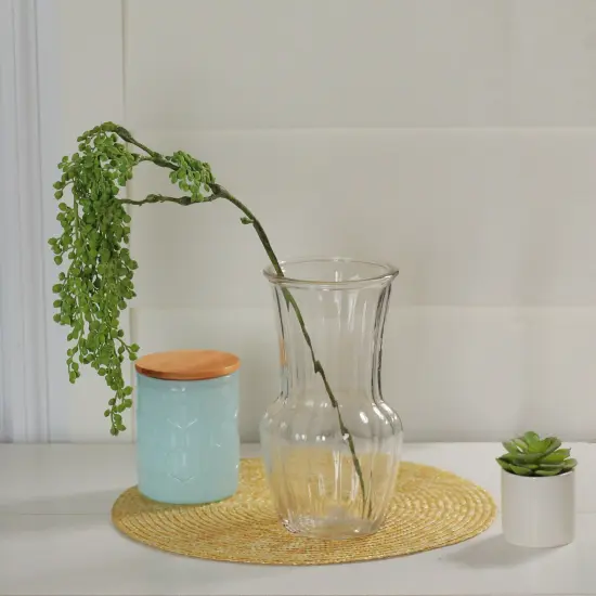 CC Home Furnishings 27" Artificial Long Stem Green Weeping Seed 5 Tip Branch Spray {3}