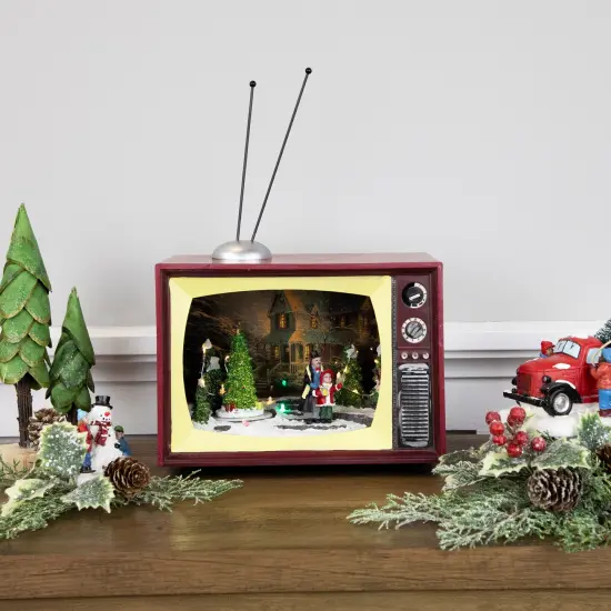 Northlight LED Lighted Animated and Musical TV Scene Christmas Display - 9.25" Multi {3}