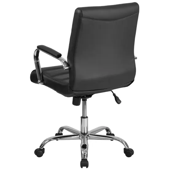 Merrick Lane Milano Contemporary Mid-Back Home Office Chair with Padded Arms {4}