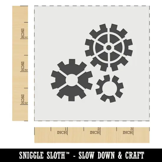 Group of Gears Steampunk Wall Cookie DIY Craft Reusable Stencil {5}