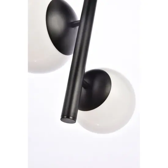 Wells 18 inch pendant in black with white shade {5}