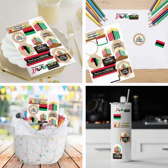 Big Dot of Happiness Happy Kwanzaa Party Favor Sticker Set - 12 Sheets - 120 Stickers {6}