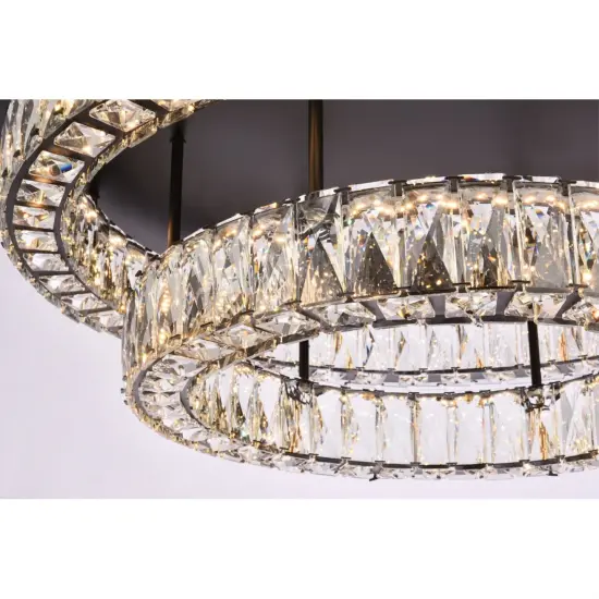 Monroe 30 inch LED double flush mount in black {4}