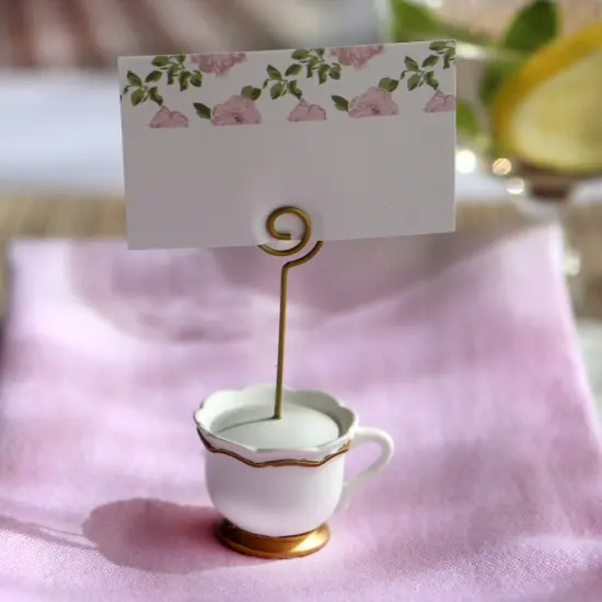 Kate Aspen Tea Time Whimsy Teapot and Teacup Place Card Holders, (6 Set of 6, 36 Pieces), Place Cards Included … {5}