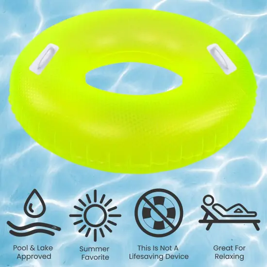 Northlight 42" Yellow Sparkle Inflatable Swimming Pool Tube Ring Float Multicolor {7}