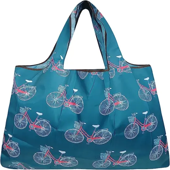 Wrapables Large Foldable Tote Nylon Reusable Grocery Bags, 5 Pack Nighttime Adventures {3}