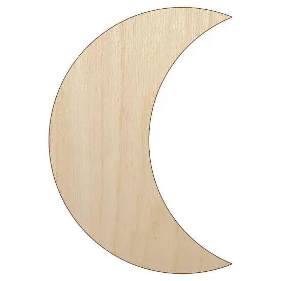 Moon Partial Unfinished Wood Shape Piece Cutout for DIY Craft Projects {1}