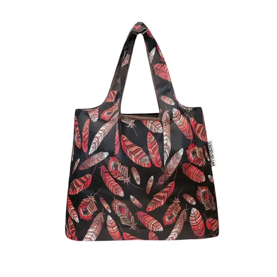 Wrapables Foldable Tote Nylon Reusable Grocery Bag (Set of 2) Feathers {2}