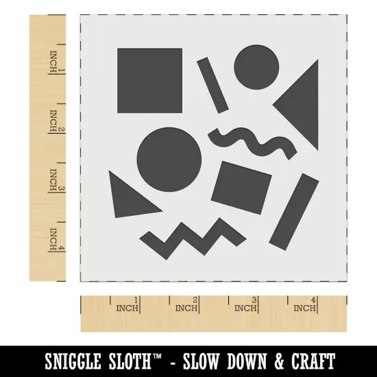 80s 90s Shapes Circle Square Squiggle Geometric Pattern Wall Cookie DIY Craft Reusable Stencil {7}