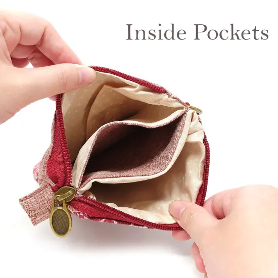 Wrapables Mini Crossbody Cell Phone Bag Zip Top / Red Deco {4}