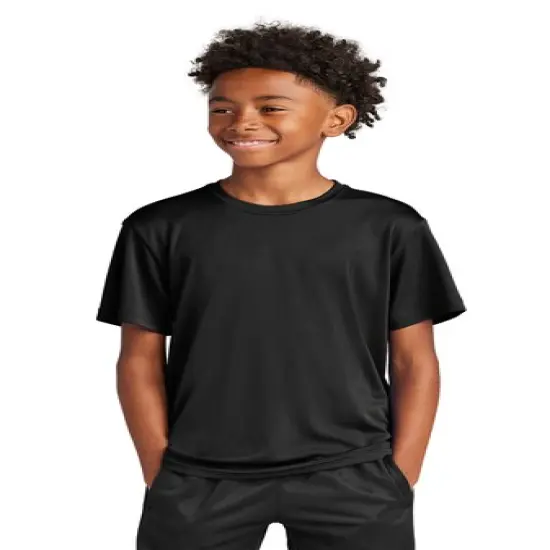 Sport-Tek&reg; Youth Crewneck PosiCharge Competitor Short Sleeve Tee Black {1}